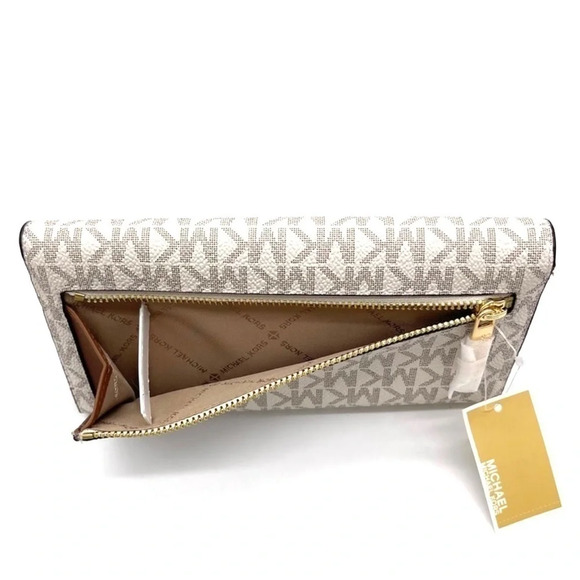 Michael Kors Large Trifold Wallet Vanilla/Brown (NWT) - Picture 5 of 7